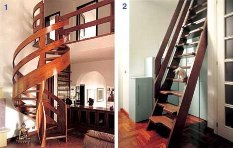 1.Лестница из коллекции итальянской фабрики Alfa Scale 2.Прямая деревянная лестница на косоуре, ступени открытые, без подступенка