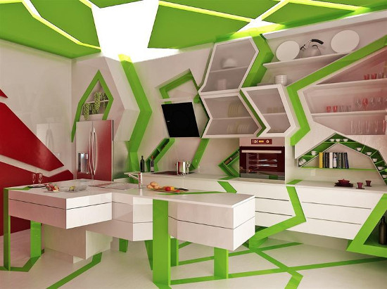 Зеленая комната в стиле Китч