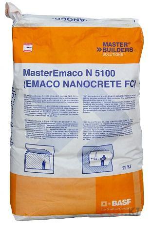Эмако MasterEmaco® N 5100 (EMACO® Nanocrete FC) РФ финиш смес толщ 0,5-7мм