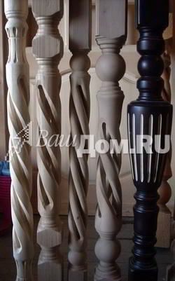 Фото 11 Балясины деревянные спираль