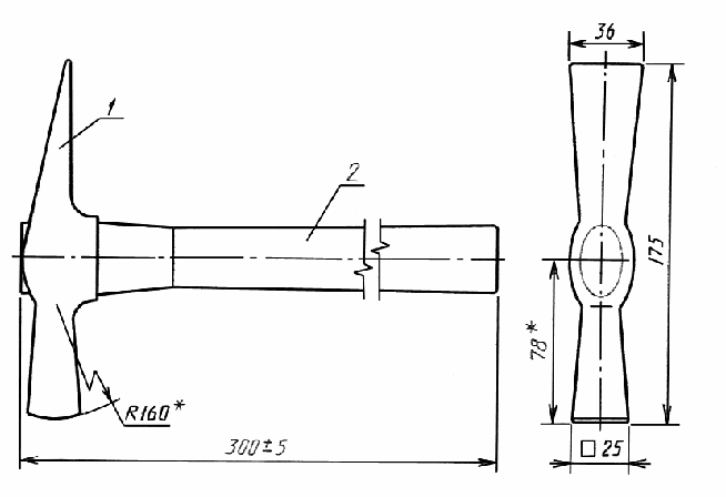 Длина рукоятки молотка гост