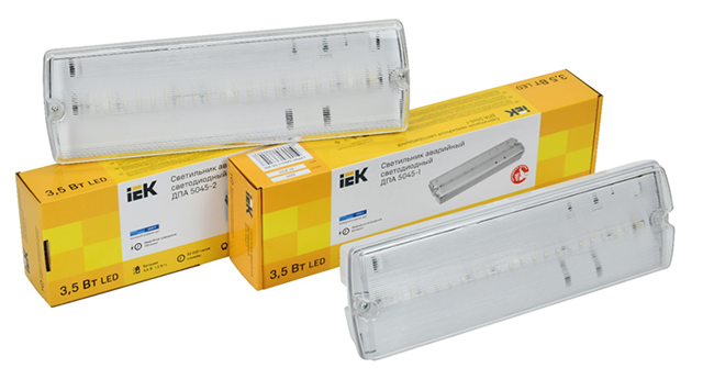 Светодиодные аварийно-эвакуационные светильники ДПА 5045 IEK® − высокая степень защиты и универсальное подключение